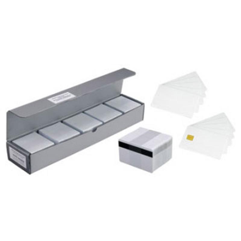 Zebra Premier Karten, 30mil, wei&szlig;, PVC, mit Sicherheitsvordruck (World Globe), 500er Pack