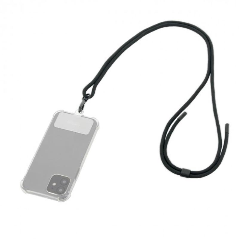 Mobilis Universal abnehmbares Smartphone-Lanyard &ndash; 75 cm &ndash; Schwarz &ndash; Weiche Tasche. 001340