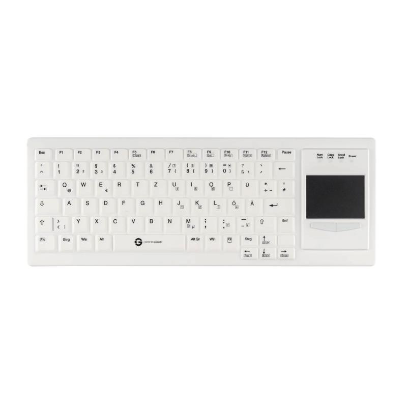 Tastatur Cleantype&reg;  Xtra Touch Protect TKG-083-GCQ-TOUCH-IP68-WHITE-USB-DE IP68